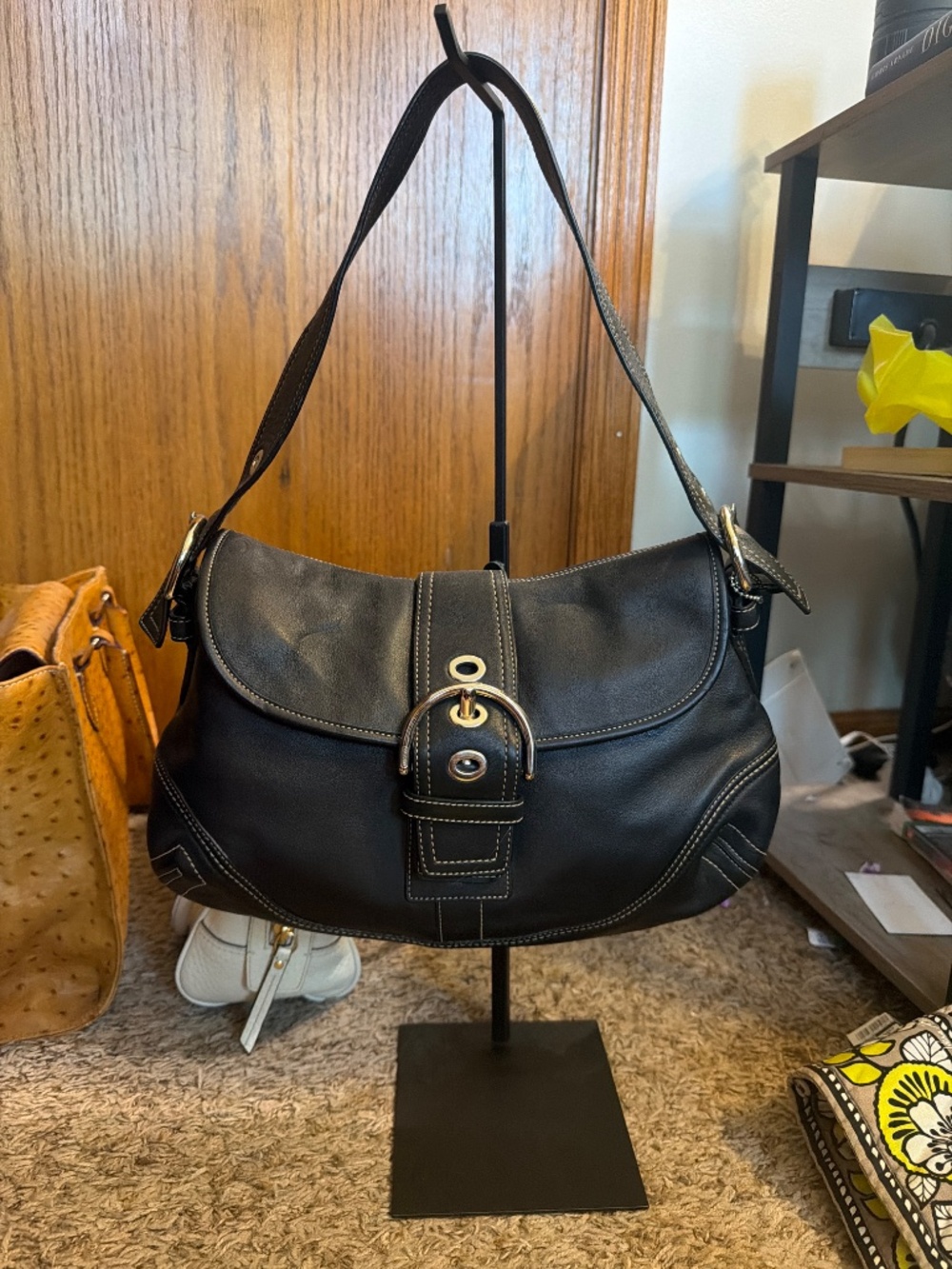 Coach Vintage Black Soho Leather Medium Shoulder Bag